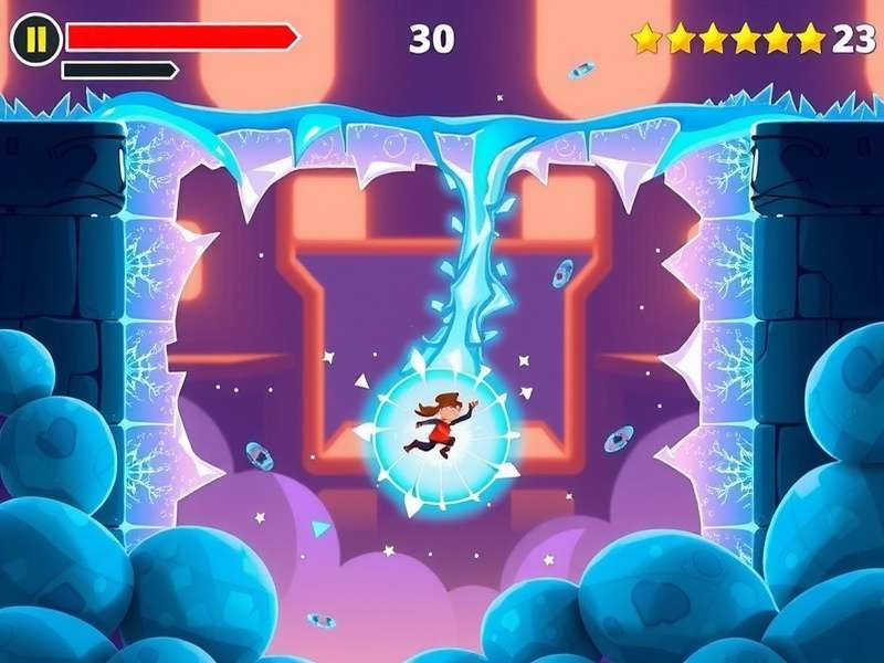 Freeze Frame Flier game screenshot showing protagonist using time freeze ability